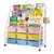儿童书架绘本架宝宝儿玩具收纳架家用小型简易书柜落地铁艺置物架(93*37*85cm五层（三层书架+二层板）6盒（6白）)第5张高清大图