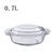 创简坊（CJIANFF） 耐热玻璃碗微波炉烤箱专用玻璃餐具烤盘带盖耐高温玻璃煲(0.7L1L1.5L2L4件套)第3张高清大图