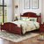 现代美式实木床主卧成人婚床简约大床复古双人床1.8米红椿木家具(C436红胡桃色)第2张高清大图
