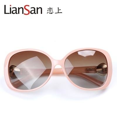 恋上LianSan太阳镜 珍珠 水钻偏光 防紫外线 太阳镜 BEST系列(粉570 C3)