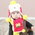 秋冬韩版儿童加绒毛线帽男童女童0-3-6-12个月婴儿围巾2件套宝宝帽子1-2岁(玫红色)第4张高清大图