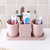 牙刷杯套装 创意漱口杯 浴室牙刷架卫生间刷牙杯洗漱情侣套装(粉色)第2张高清大图