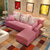 布艺沙发大小户型简约现代整装客厅L型可拆洗三人经济型组合家具  双+单+贵+茶几(粉色)第5张高清大图