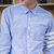 男士长袖衬衫夏季薄款青少年学生韩版帅气上衣服个性寸衫青年衬衣(浅蓝色 M)第4张高清大图