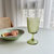 包邮创意绿色树叶高脚酒杯香槟玻璃杯中古杯绿色复古杯子红酒杯(珠点高脚杯（6个装）)第3张高清大图