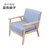 一米色彩 简易沙发 北欧田园布艺双人单人沙发椅小型实木简约日式沙发(海清色 双人位)第4张高清大图