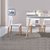 SKYMI烤漆面餐桌伊姆斯餐桌可叠加椅子家用小户型简约现代休闲桌子洽谈桌椅组合(白色餐桌 1.2米餐桌+4黑椅)第5张高清大图