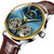 宾格（BINGER）手表男士机械表镂空个性全自动机械表防水时尚腕表(间金蓝面皮带)第4张高清大图