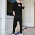 2021秋季男士新款时尚韩版休闲运动套装青少年 男潮(黑色 XL)第4张高清大图