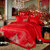 爱之小径家纺典雅中式婚庆四件套 加厚床单被套 大红色结婚床品多件套(皇家传奇 200*230八件套)第5张高清大图