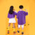 街舞儿童潮装演出服女童爵士套装夏季宽松帅气嘻哈男童中国表演服(150 紫色女款)第5张高清大图