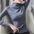 巴洛尼莫2021新款打底衫女秋冬季荷叶边莫代尔棉修身型绿色长袖t恤女装(E7A057黑色 L)第5张高清大图