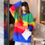针织衫女潮牌2022春季新款韩版甜美彩虹条纹圆领套头撞色毛衣女8239(绿色 均码)第3张高清大图