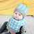 milky friends冬季宝宝针织毛线帽双拼色儿童保暖婴儿套头帽围巾(黑色（单帽） 均码42至50cm)第5张高清大图