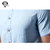 BERGES博格斯男装 2014夏季新款男棉麻短袖衬衫 韩版修身亚麻短袖衬衫(宝蓝色 L)第5张高清大图