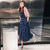 Mistletoe2017春季新款单排扣女式背带裙韩版中长款牛仔连衣裙女修身A字裙(蓝色 L)第3张高清大图