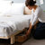 佐菲亚 北欧实木床1.5米1.8米主卧双人床小户型橡胶木经济单人婚床(单床+椰棕床垫+1柜 1.5米)第5张高清大图
