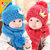 秋冬婴儿帽子围脖围巾套装1-2岁毛线帽男女宝宝帽子0-3-6-12个月(红色)第2张高清大图