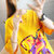 短袖T恤女2022夏季宽松中长款印花女装大码韩版半袖上衣打底衫(黄色 XL)第2张高清大图