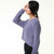 东大门女式新款时尚都市性感短款镂空长袖纯色毛衣百搭针织衫(紫罗兰 均码)第5张高清大图