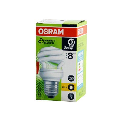 欧司朗（OSRAM）8W827/E27迷你型螺旋型节能灯（暖色）（5支装）