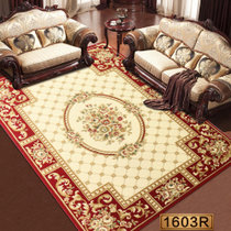 龙禧地毯 新款手工片剪加厚加密家用客厅茶几长方形地毯(1603酒红色)