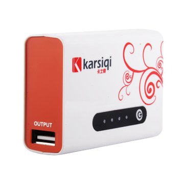 卡士奇（kabiqi）KS5200移动电源充电宝（白橙色）（5200mAh）