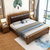 吉木多 橡胶木实木床1.8米现代中式软包床1.5米主卧双人床(1.8*2米海棠色 床+床垫)第5张高清大图