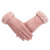 麂皮绒冬季保暖手套 韩版加厚加绒户外可触屏手套(粉色 均码)第2张高清大图