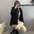MISS LISA韩版短款棉服冬季小个子女装加厚棉袄外套D0001(黑色 S)第3张高清大图