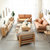 恒兴达 榉木全实木沙发现代简约客厅超纤皮沙发组合环保家具1+2+3(原木色 单人位)第3张高清大图