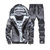 冬装加绒新款男运动服卫衣套装特大码修身加厚保暖迷彩服(深灰色 5XL)第4张高清大图