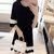Mistletoe女装新款纯色喇叭袖韩版显瘦中袖圆领连衣裙(黑色 XXL)第2张高清大图