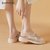 达芙妮包头半拖鞋女外穿2021年新款夏季薄款懒人鞋平底网纱凉拖鞋(米白色 36)第3张高清大图