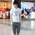 帛莱尼 2016夏新款男士短袖圆领T恤 男装青少年韩版休闲体恤套装B015(深灰色 L)第5张高清大图