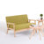 一米色彩 简易沙发 北欧田园布艺双人单人沙发椅小型实木简约日式沙发(草青色 双人位)第2张高清大图