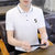 X17男士polo衫夏季新款高端翻领短袖t恤衫韩版潮流薄款上衣XCF0057(粉红色 XXXL)第2张高清大图