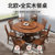 华南家具 中式现代全实木餐桌简约现代客厅餐厅大户型1.6米圆形餐桌椅组合配转盘(胡桃色)第2张高清大图