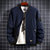 男士外套2021新款春秋季男装衣服潮流韩版棒球服上衣休闲夹克(深灰色 XL)第3张高清大图