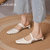 CaldiceKris（中国CK）法式气质包头半拖鞋仙女鞋子外穿2022新款春夏季粗跟方头半托单鞋CK-X8202(34 白色)第2张高清大图