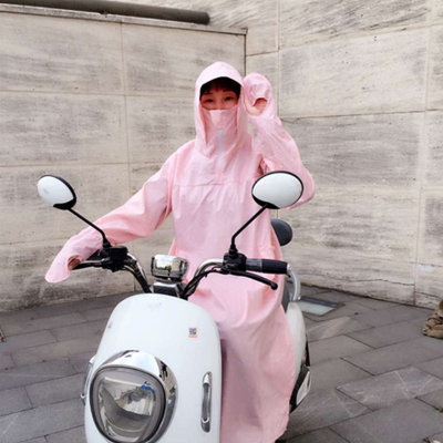 【2018新款加长电动车防晒衣女夏季全身摩托