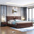 吉木多 新中式实木床 1.8米大床婚床 红橡木轻奢双人床 现代卧室家具(1.8*2米 床+床垫)第2张高清大图