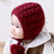 牛奶朋友宝宝冬季新生儿毛线帽儿童麻花毛线帽编织帽子护耳保暖(酒红色 均码0-12个月（38-46CM）)第3张高清大图