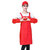 时尚防水围裙厨房服务员做饭工作服女男涤纶围腰H肩带十色可选(红色 1条围裙)第3张高清大图