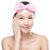 优家（UPLUS）粉色绒布蝴蝶结洗脸化妆束发带（发箍 包头巾 运动发带 松紧设计）第5张高清大图