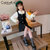 CaldiceKris（中国CK）女童春秋小香风吊带衬衫裙两件套CK-TF3521(110-160 黑)第2张高清大图