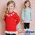 韩国童装Jelispoon2018冬季新款女童加绒版雪花蕾丝套装(105 红色)第3张高清大图