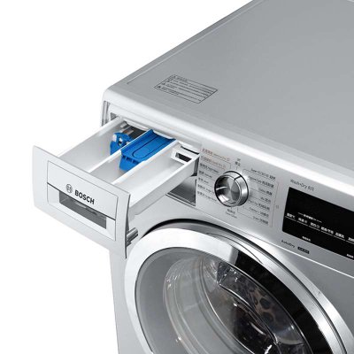 博世(Bosch) WDG244681W 8公斤 变频滚筒洗干一体机(银色) 智能感湿烘干 热风除菌