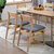 物植 实木餐椅家用阳台休闲桌靠背椅 YPH-01(原木色实木咖啡色油蜡皮)第5张高清大图