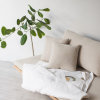 MOANRO摩鹿北欧日式布艺三人沙发整装小户型客厅白蜡木实木沙发(白蜡木 原木色 180x85x70)